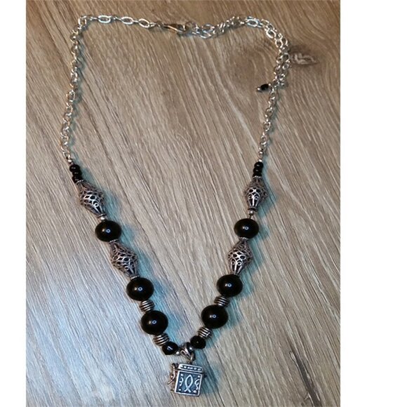 𝅺Secret box prayer locket pendant beads and chain necklace dark romantic goth. - Picture 2 of 4
